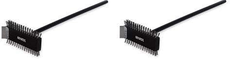 Carlisle 4029000 Ultimate Broiler Master Grill Brush with Stainless Steel Bristles and Scraper, 30.5', Hardwood Brush and Handle, Black (2-(Pack))