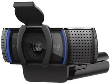 Logitech C920S Pro HD Webcam Bundle with Webcam Stand with Selfie Ring Light and 4-Port USB Hub (3 Items)