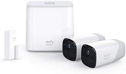 eufyCam 1080p Wireless Home Security Camera System with 365-Day Battery, Wireless 2-Camera Kit, Rechargeable, Night Vision, IP67 Weatherproof and 1 Additional Sensor (Renewed)