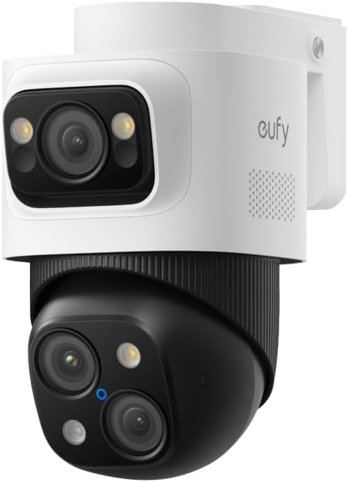 eufy PoE Bullet-PTZ Cam S4, NVR Wired Add On Cam, Requires eufy NVR, 4K UHD Triple Lens, 360° Pan and Tilt, 8X Hybrid Zoom, AI Tracking, Red and Blue Light, PoE Plug and Play, 24/7 Recording