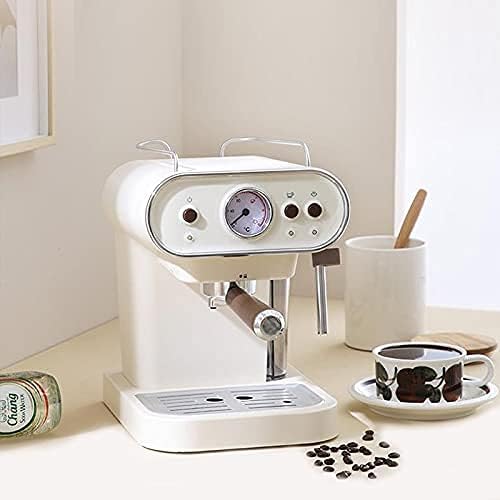 Coffee Maker Electric Coffee Machine Espresso Maker Retro Semi-Automatic Pump Type Cappuccino with Steam Milk Frother Coffee Machine (Light Green)