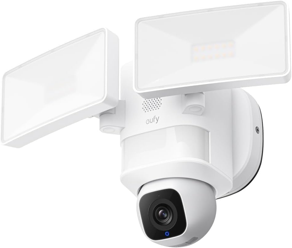 eufy Security Floodlight Camera E30 with Video Doorbell E340 (Battery Powered), 360° Pan and Tilt, AI Detection and Tracking, 2K Video, 2.4GHz Wi-Fi, Custom Voice and Light Alerts, 24/7 Recording