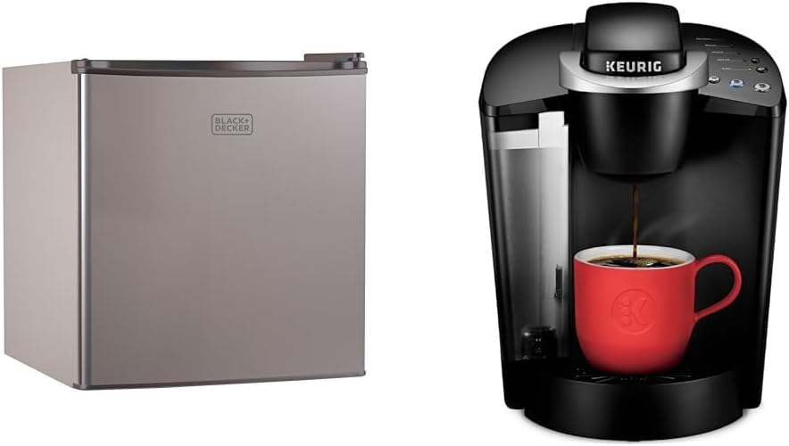 BLACK+DECKER 1.7 Cu Ft Compact Refrigerator & Keurig K-Classic Single Serve Coffee Maker Bundle
