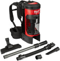 . Milwaukee M18 Fuel 3-in-1 Backpack Vacuum - No Charger, No Battery, Bare Tool Only