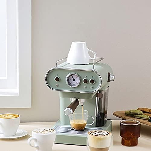 Coffee Maker Electric Coffee Machine Espresso Maker Retro Semi-Automatic Pump Type Cappuccino with Steam Milk Frother Coffee Machine (Light Green)
