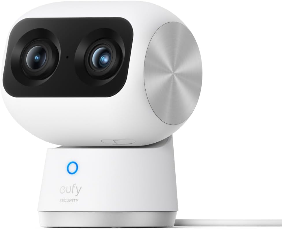eufy Security Indoor Cam S350 with HomeBase 3, Dual Cameras, 4K UHD Resolution Security Camera with 8× Zoom and 360° PTZ, Human/Pet AI, Dual-Band Wi-Fi 6