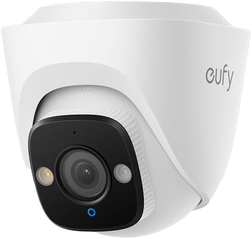 eufy PoE Turret Security Camera E41, NVR Wired Add On Cam, Requires eufy NVR,4K UHD, 24/7 Recording, Human/Vehicle/Pet AI Detection, Red and Blue Strobe, Plug and Play