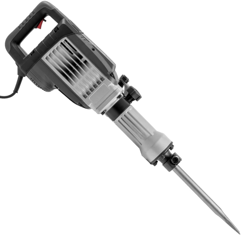 XtremepowerUS 3600W Electric Demolition Jack Hammer with 2 Chisel Bits (Flat & Point) – Construction Concrete Breaker Punch Drill DIY Floor Drill with Case