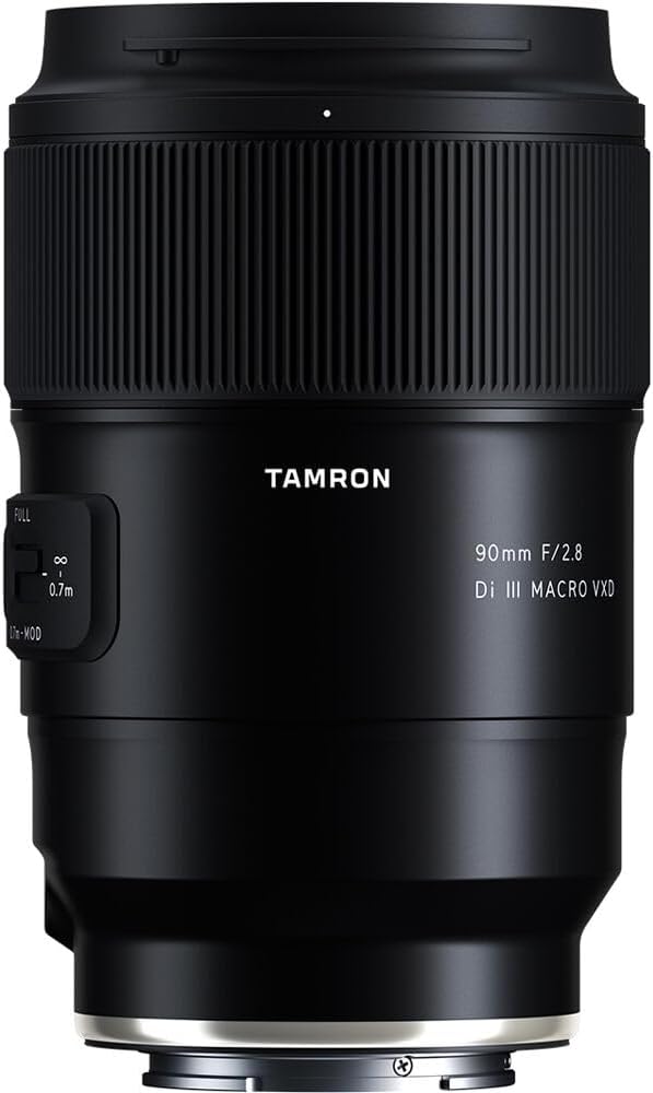 Tamron 90mm f/2.8 Di III VXD Macro Lens | Sony E Bundle with Ring Light + 3-Piece Filter Set + Close Up Filter Set + Portable Studio + Cleaning Kit + Tripod + Cleaning Cloth (8 Items)