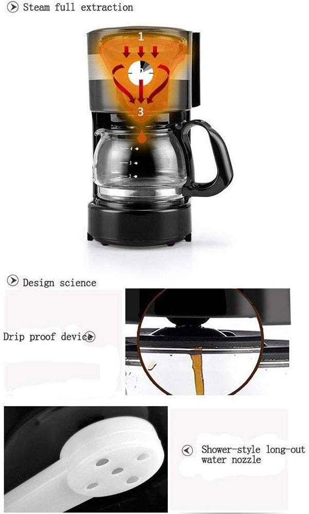 Coffee Machine Coffee Machine Coffee Maker,Household Coffee Machine,Drip-Type Automatic Filter Glass Coffee Pot,Constant Temperature Insulation Base,Anti-Burn Dry