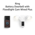 Ring Battery Doorbell with Ring Floodlight Cam Wired Plus (White)