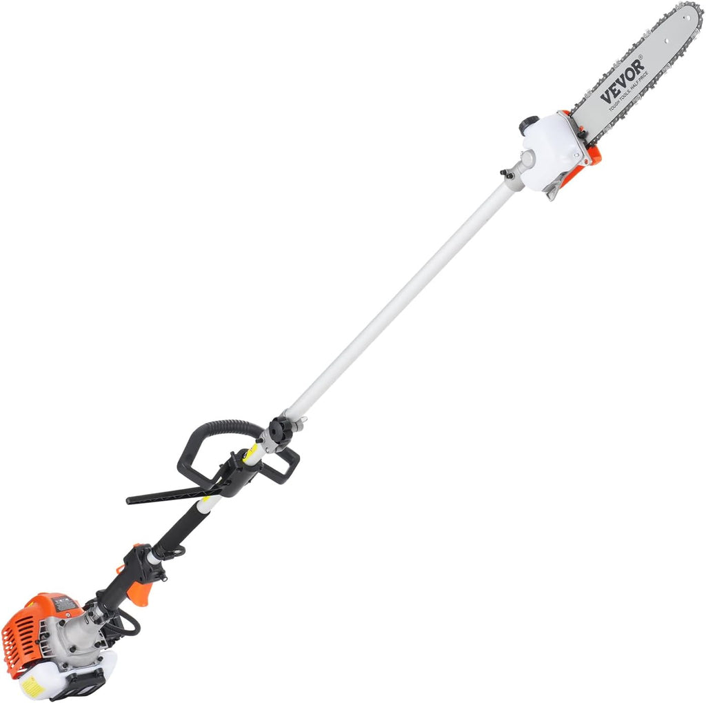 VEVOR 5-in-1 26cc 2 Cycle Gas Powered Dual Sided Hedge Trimmer, Weed Eater, String Trimmer, Edger, Pole Saw Chainsaw Pruner with EPA, CE and EMC Certification