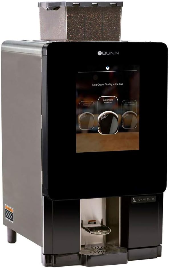 BUNN 44400.0200 Sure Immersion Model 312 Bean to Cup Coffee Brewer, Two 3 lb Hoppers & One 2 lb Hopper