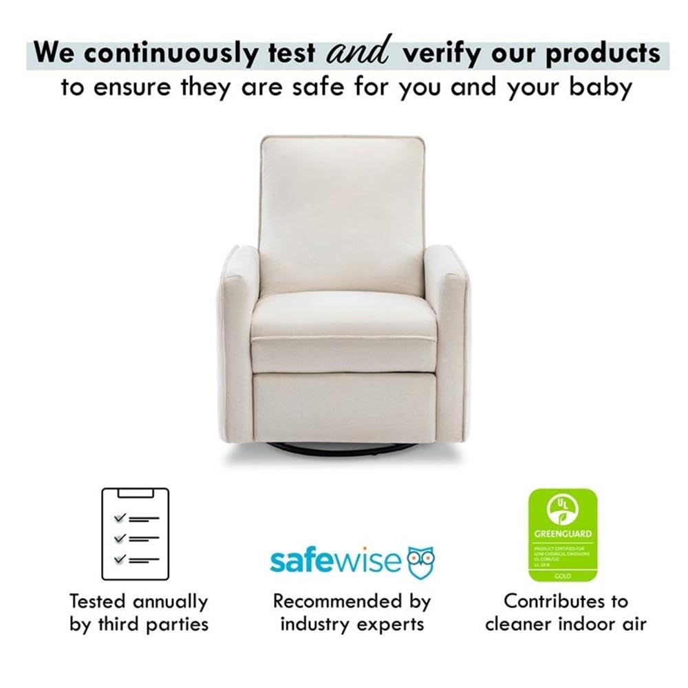 Davinci Penny Recliner and Swivel Glider in Performance Cream Eco-Weave, Water Repellent, Greenguard Gold Certified, CertiPUR-US Certified