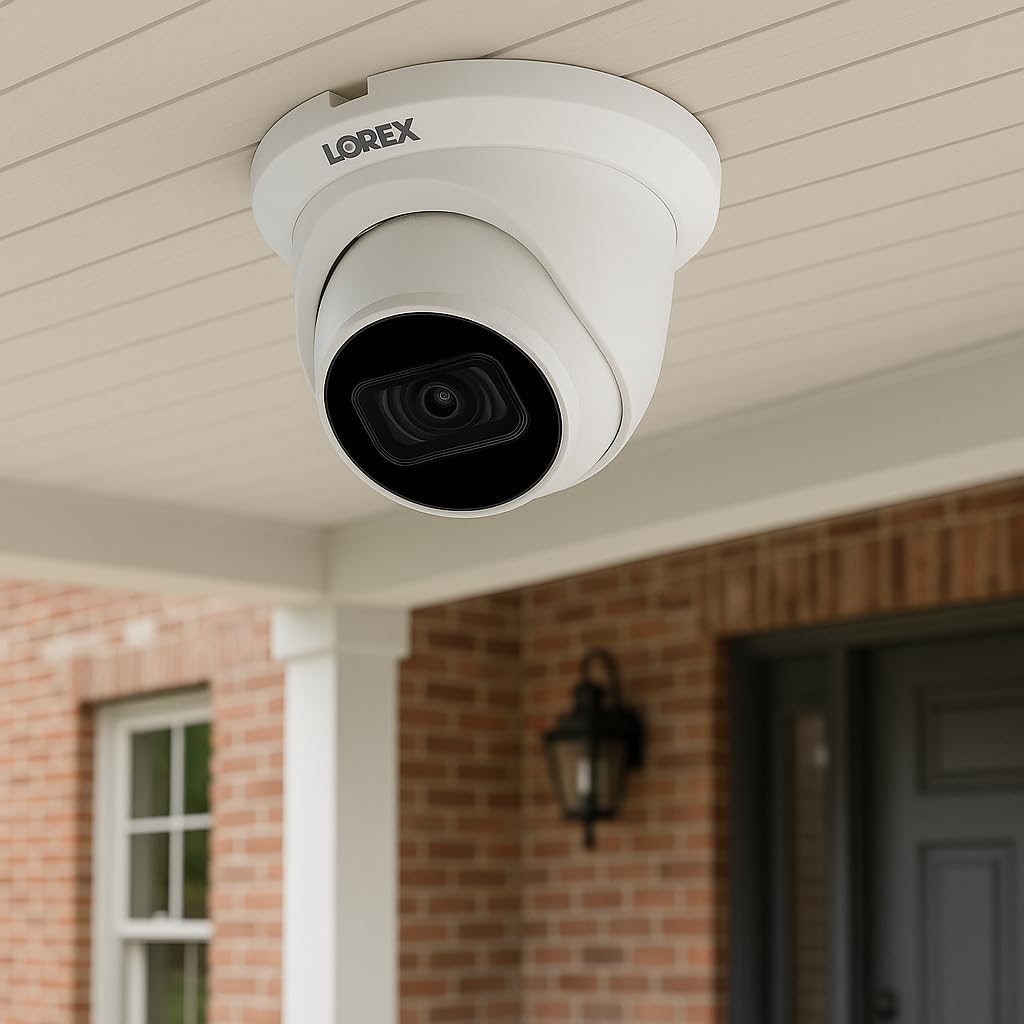 Lorex 4K 8MP IP PoE White Wired Security Dome Camera | Add-On Camera | Color Night Vision | Smart Motion Detection (Person/Vehicle) | Listen-in Audio | IP67 Weatherproof | Metal Housing