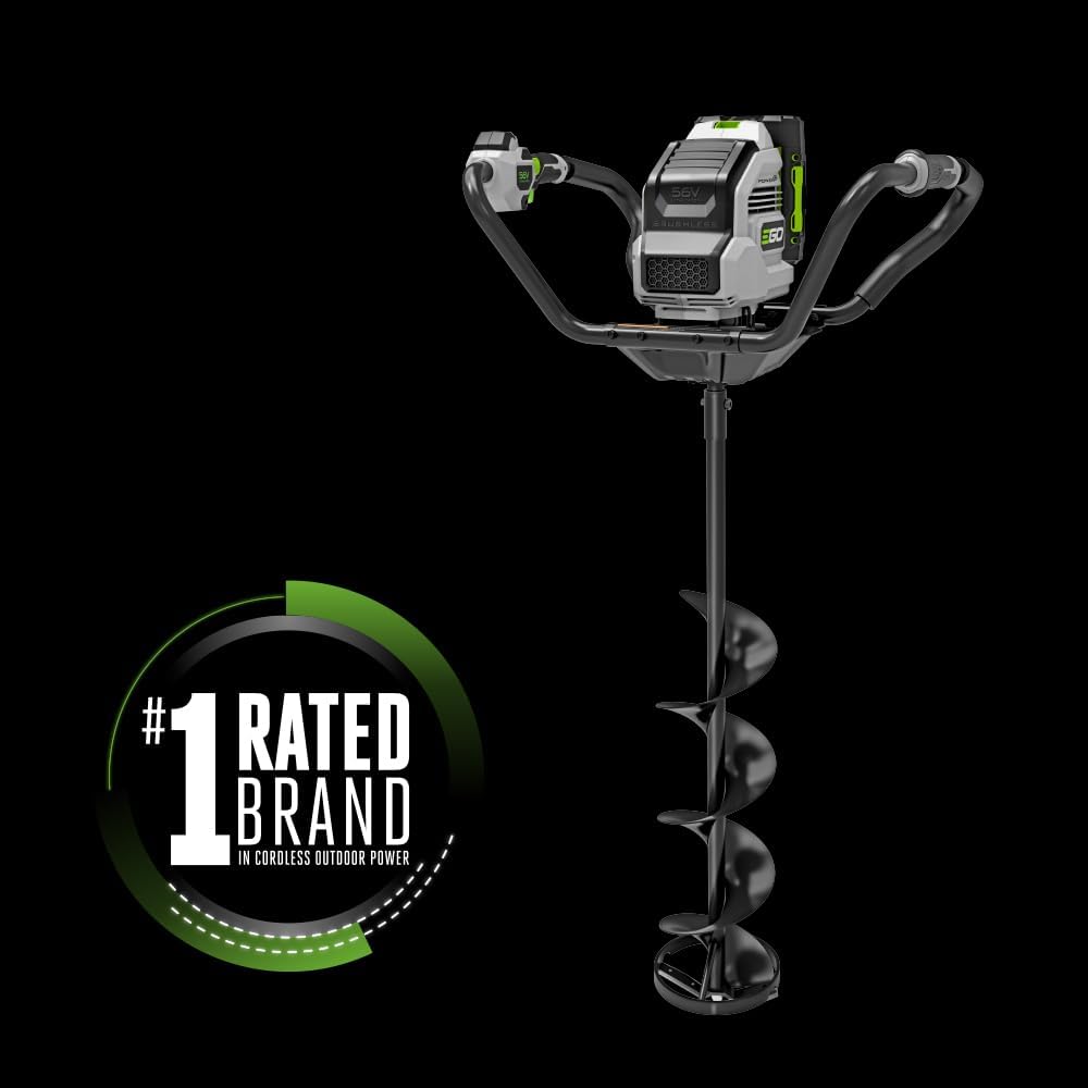 EGO Power+ 8' Auger, Electric Ice Auger for Ice Fishing, Includes 56V 5.0Ah Battery and Charger - IG0804