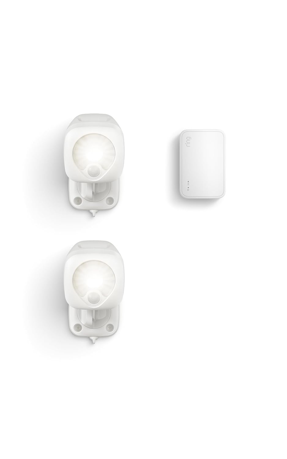 Ring Spotlight Battery 2-Pack, White with Ring Bridge (Newest Model), White