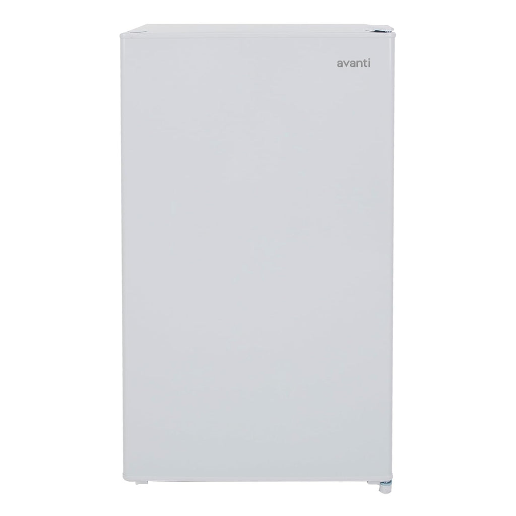 Avanti Mini Fridge Compact Refrigerator for Home Office or Dorm with Reversible Recessed Door, Adjustable Door Bins and Glass Shelves with Adjustable Temperature Control, 3.2-Cu.Ft., White