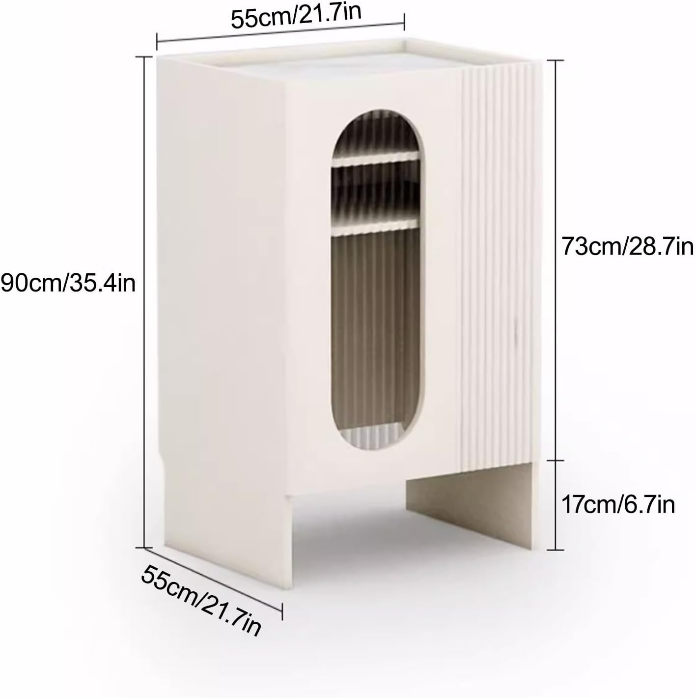 Sweeping Robot Storage Rack with Tempered Glass Door, Robot Vacuum Stand with Open Base Self-Emptying Sweeper Machine Cabinet, Easy to Change Water