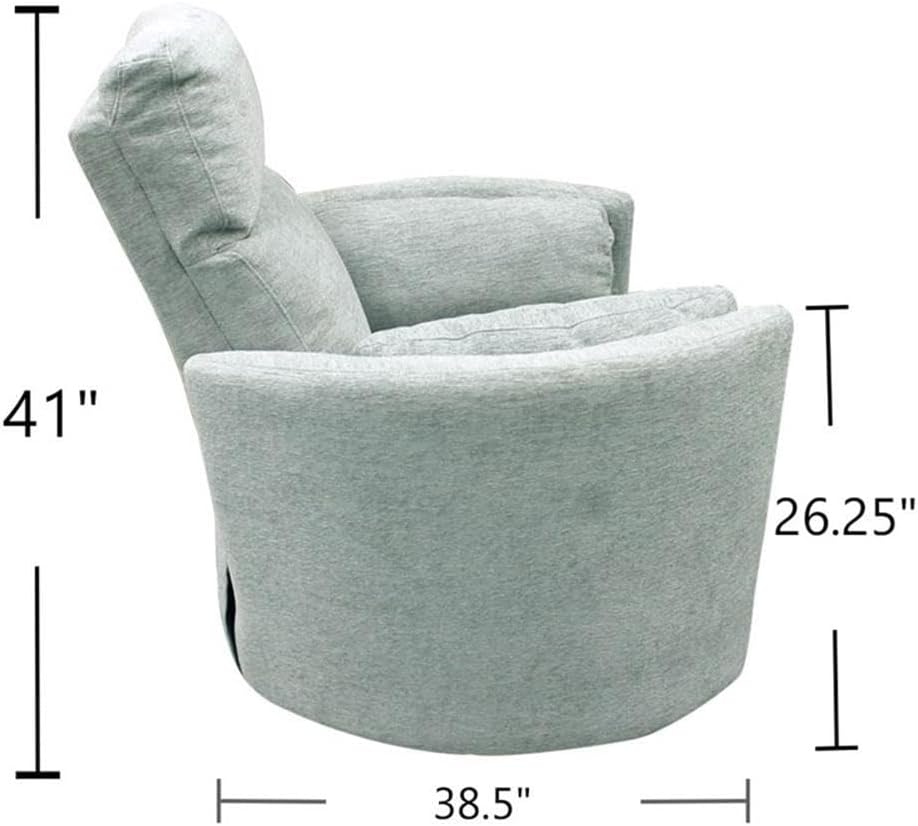Pemberly Row Fabric Power Swivel Glider Recliner Chair in Green with USB Charging Ports and 2 Comfort Pillows for Living Room