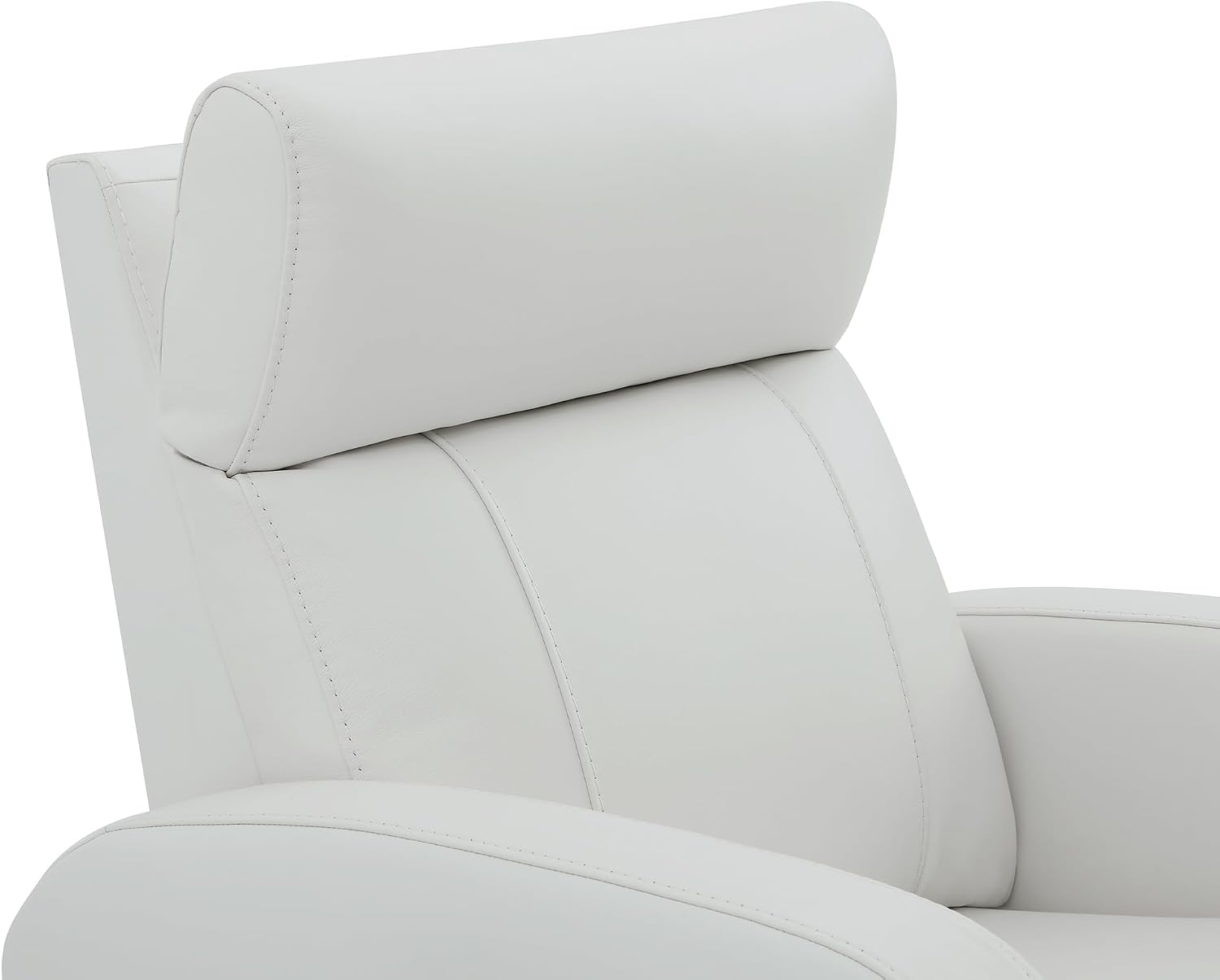 CHITA Genuine Leather Power Swivel Glider Recliner Chair, FSC Certified Double Layer Backrest Truck Armrest Recliner Chair Sofa for Living Room-White