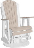 LuxCraft 2' Adirondack Outdoor Swivel Glider Chair, Patio Glider Rocker, Outdoor Swivel Rocker Chair, Glider Rocking Chair (Birch & White)