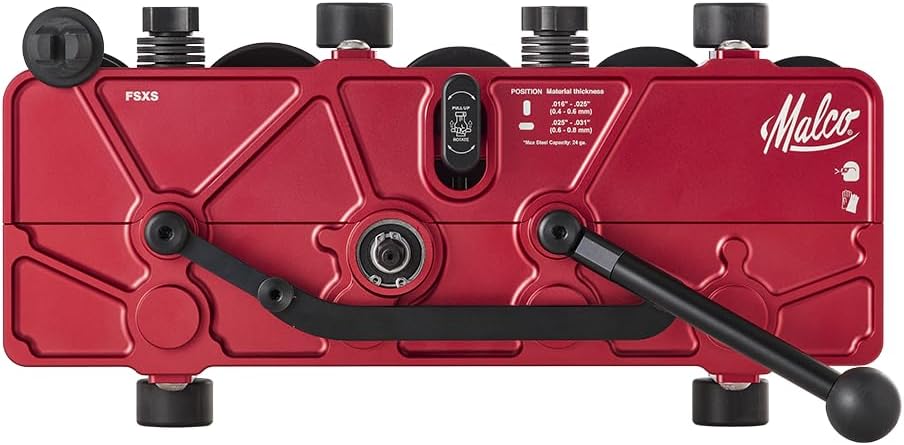 Malco FSXS Power-Assisted Standing Seam Seamer | 1' & 1.5' Single & Double Lock | 98 ft/min Steel, Aluminum, Copper, Zinc | Adjustable Pressure | IP67 Case