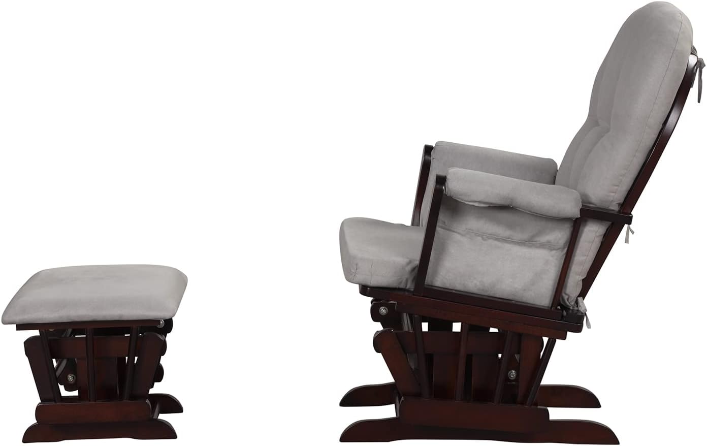 Angel Line Grayson Glider and Ottoman, Espresso, Gray