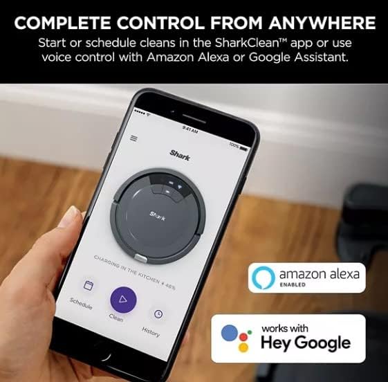 Shark ION Robotic Vacuum Tri-Brush System compatible with Alexa Battery life: 1.5 hrs. - RV772 (Renewed)