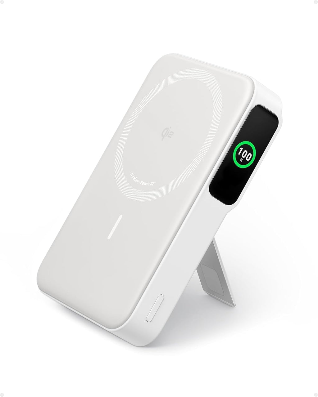 Anker MagGo Power Bank 10,000mAh MagSafe Charger Stand Compatible, MagGo 2-in-1 Charging Station