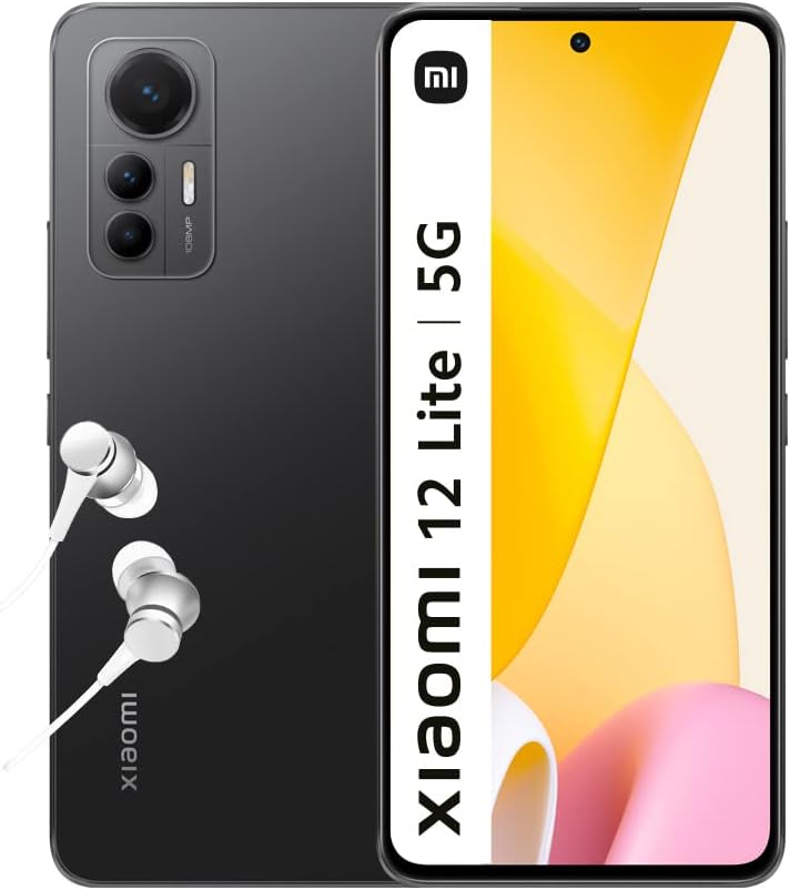 XIAOMI 12 Lite 5G + 4G LTE (128GB + 8GB) Global Version Unlocked 6.55' 108MP Triple Camera (Tmobile Mint & Global) + (w/Fast Car Charger Bundle) (Lite Black Global)