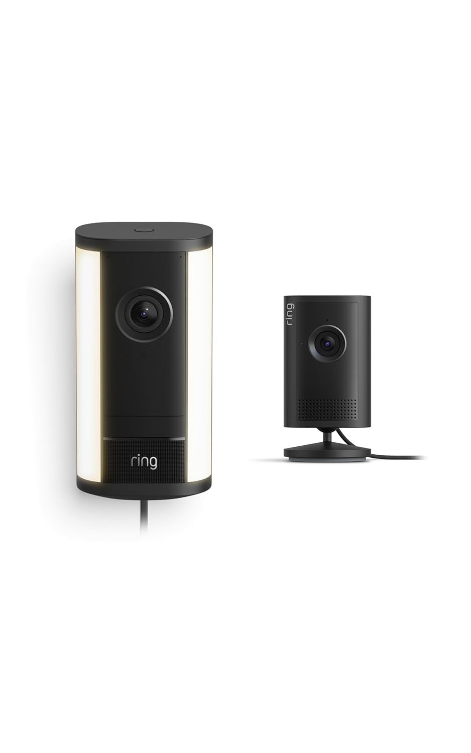 Ring Spotlight Cam Pro, Plug-In (Newest Model), Black with Indoor Cam Plus, Black