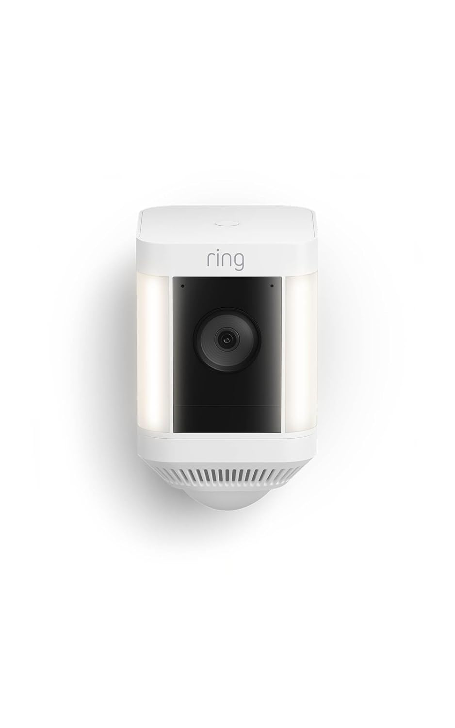 Ring Spotlight Cam Plus, Solar | Two-Way Talk, Color Night Vision, and Security Siren (newest model) - White