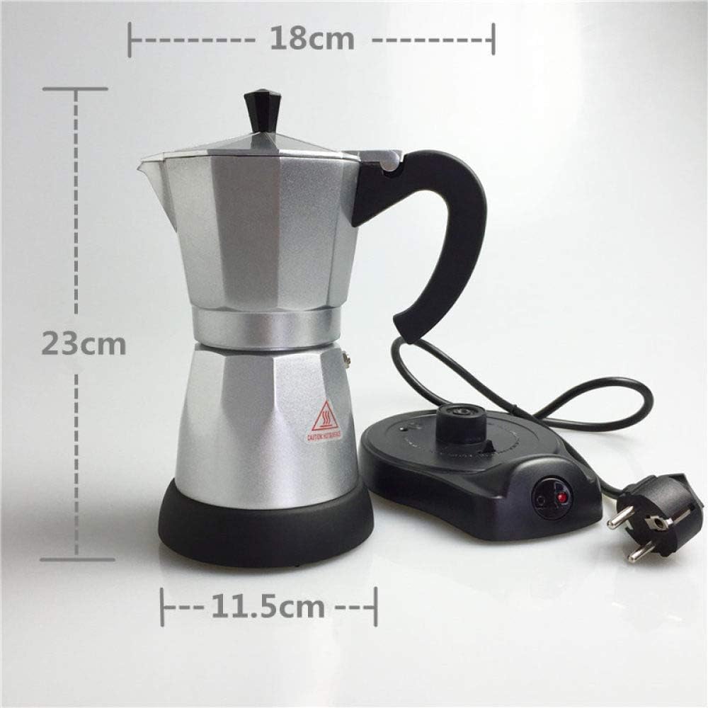 Coffee Machine Coffee Moka Pot 6Cups/300Ml Electric Coffee Maker Aluminum Material Coffee Pots Mocha Coffe Machine Coffee Filter Maker