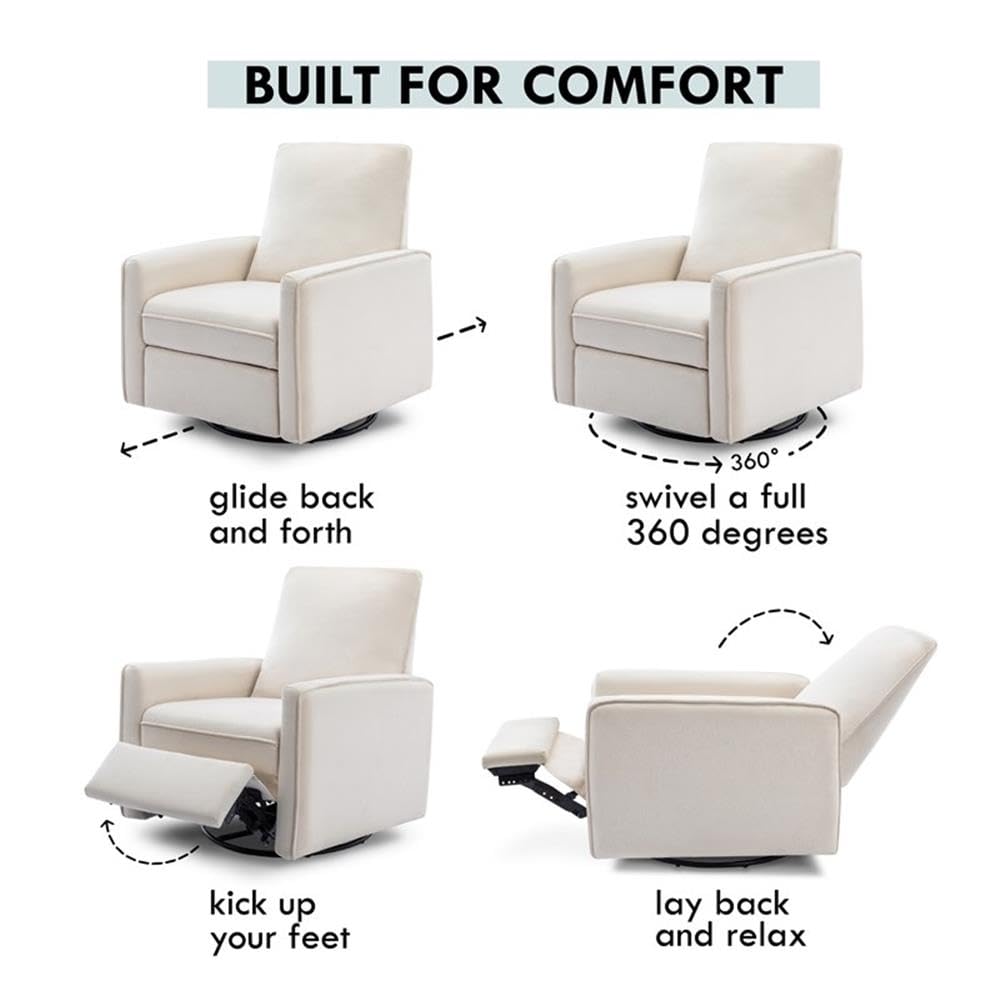 Davinci Penny Recliner and Swivel Glider in Performance Cream Eco-Weave, Water Repellent, Greenguard Gold Certified, CertiPUR-US Certified