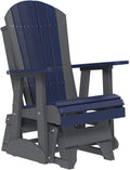 LuxCraft 2' Adirondack Glider Chair, Outdoor Patio Rocking Glider, Gliding Rocker for Outside (Brazilian Walnut & Black)