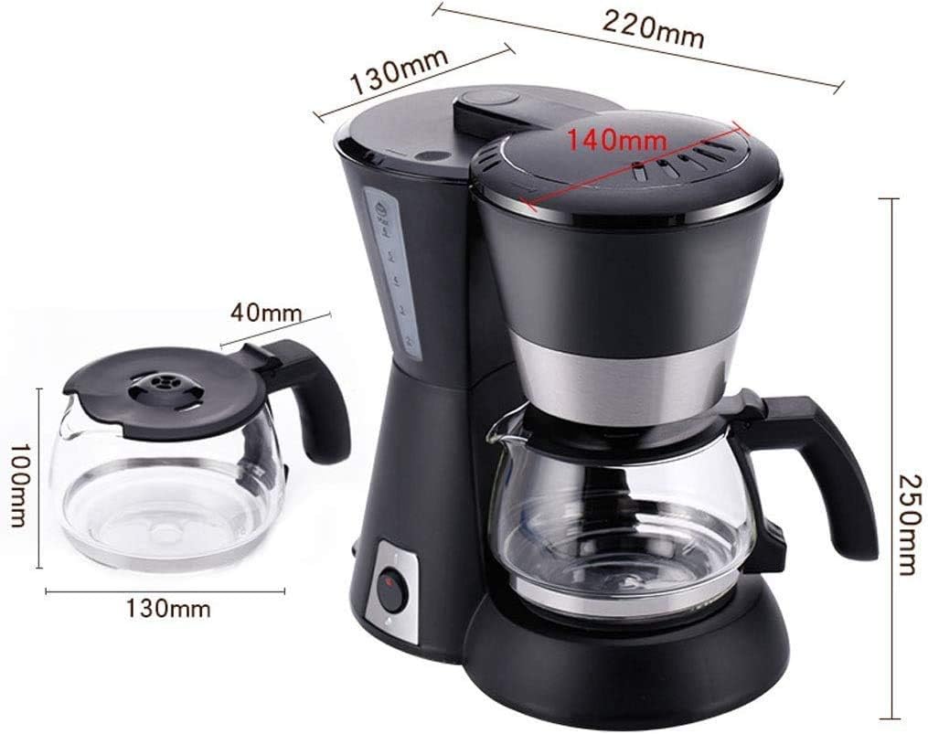 Coffee Machine Coffee Machine 650Ml Household Office American Style Drip Tea/Coffee Making 6 Cups Coffee Maker 600W Temperature Control Black