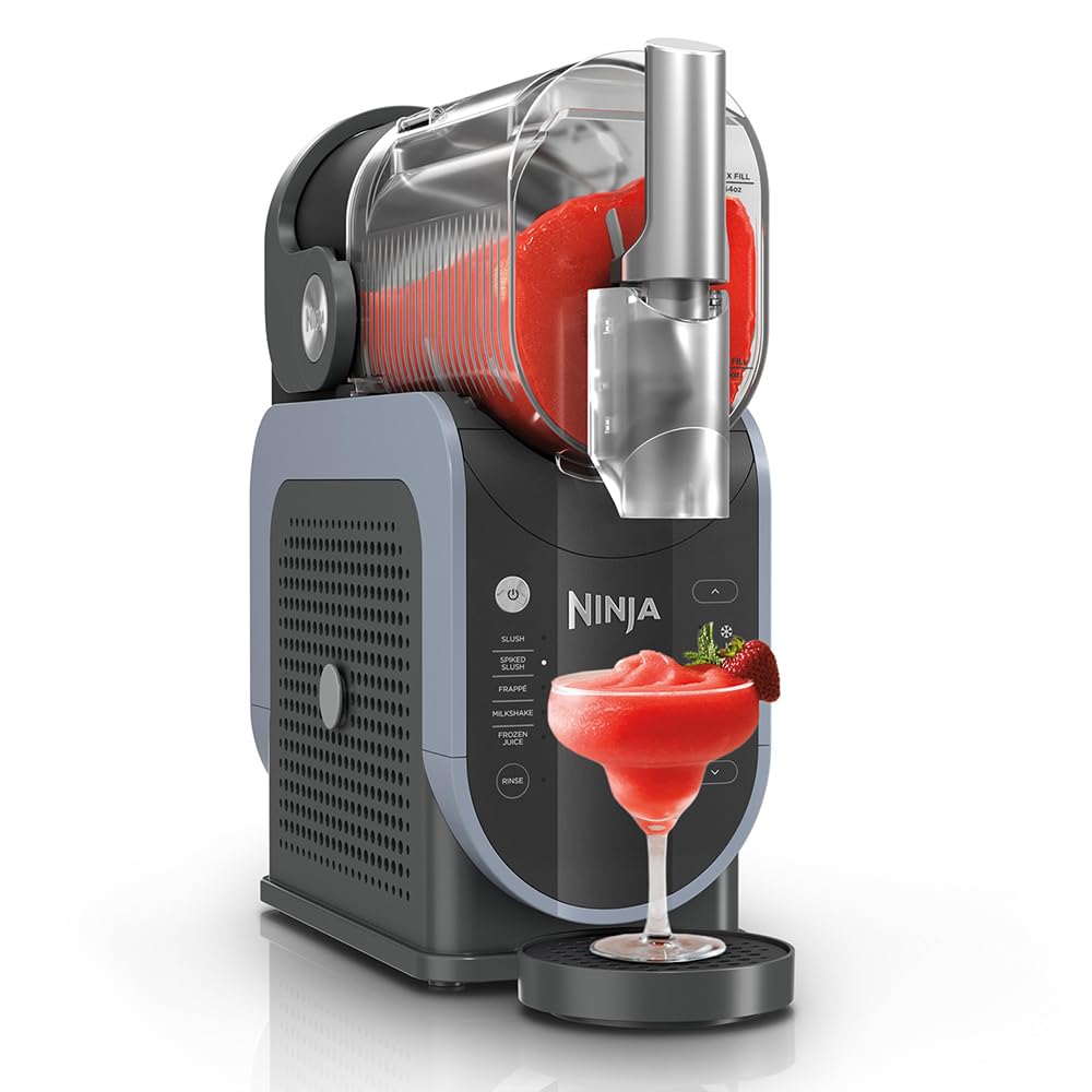 Ninja FS301 SLUSHi 88 oz. Frozen Drink & Slushie Machine (Renewed) Bundle with Deco Essentials Collapsable Water Bottle BPA Free 24oz Gray/Stainless and 1 YR CPS Enhanced Protection Pack