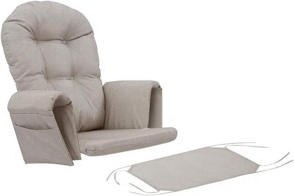 Glider Rocker Replacement Cushions, 5 PCS Soft Velvet Replacement Cushions for Glider Rocker with Storage Washable Non Slip for Glider Rocking Chair (Color : Beige)