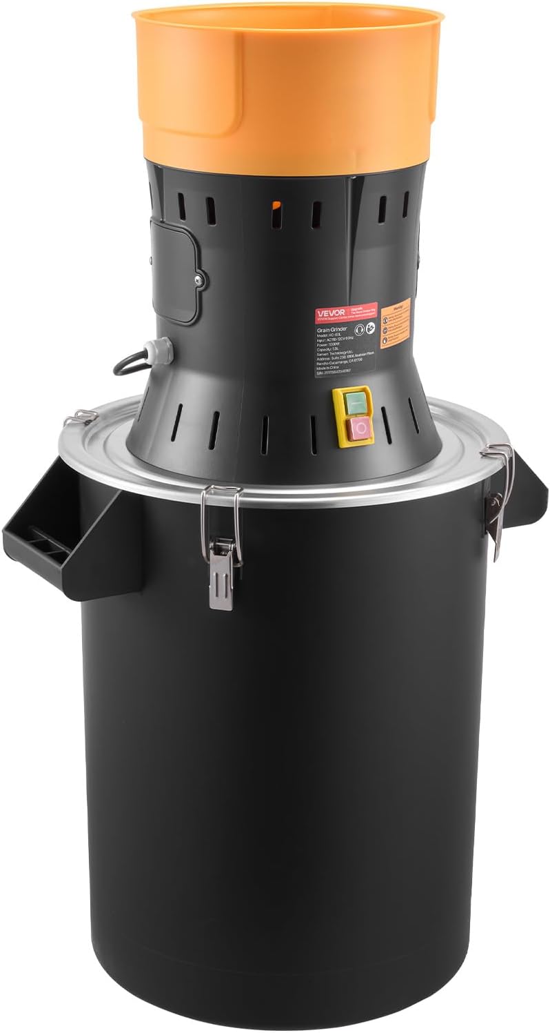 VEVOR Electric Grain Mill Grinder, 600W High Power Commercial Spice Grinder, 60L Pulverizer Powder Machine with Galvanized Sharp Blades, for Dry Grains, Spices, Cereals, Coffee, Corn & Pepper