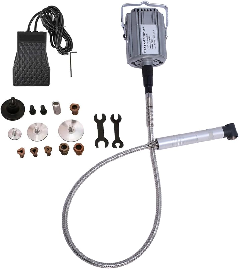 780W Hanging Flex Shaft Die Grinder Sander Polisher Rotary Tool, Foot Pedal Control, Extendable Polishing Handle