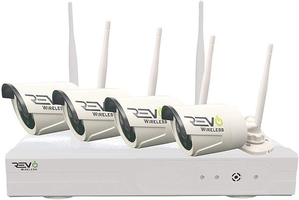 Revo America Wireless 4 Ch. NVR Surveillance System with 4 HD Wireless Bullet Cameras