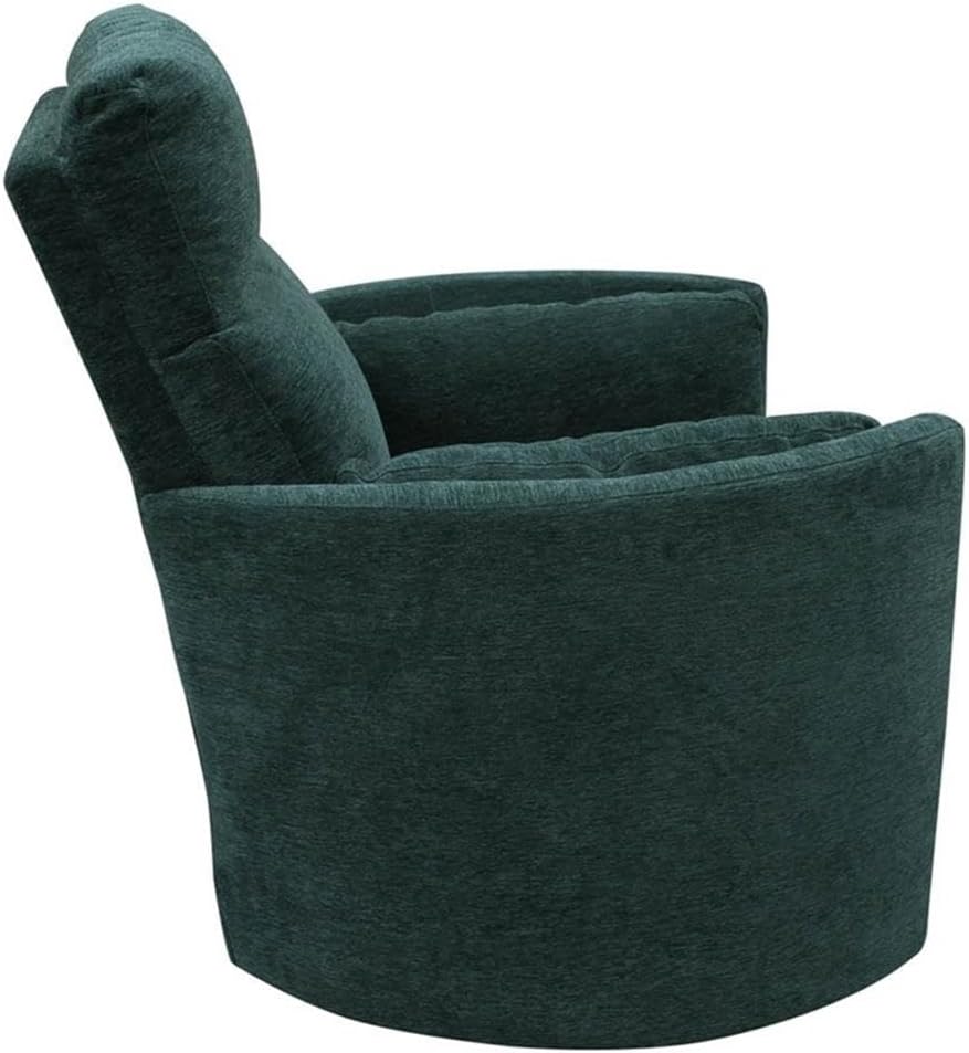 Pemberly Row Polyester Power Swivel Glider Recliner in Peacock Blue with USB Charging Ports and 2 Comfort Pillows for Living Room