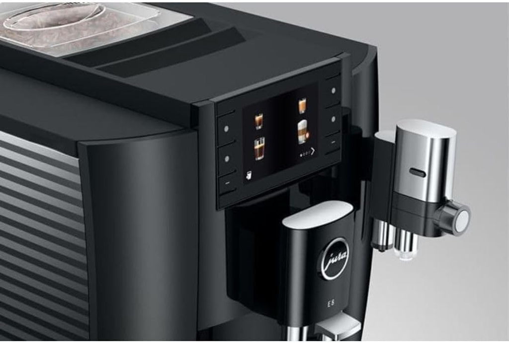 Jura E8 Automatic Coffee Machine with 17 Coffee Specialties, 3.5-Inch Color Display, and 3D Brewing Technology (Piano Black)