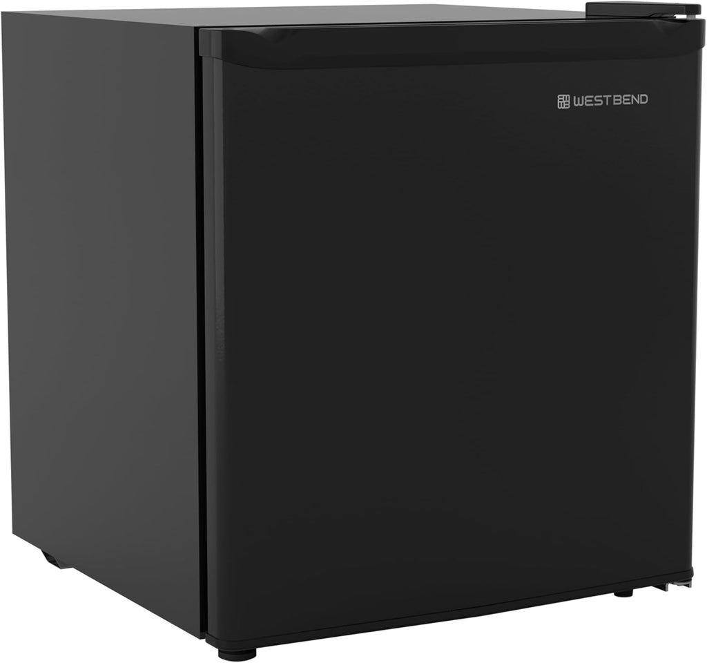 West Bend Mini Fridge Compact Refrigerator for Home Office or Dorm, Auto Defrost with Reversible Door, Energy Star Rated, 1.6-Cu.Ft., Black