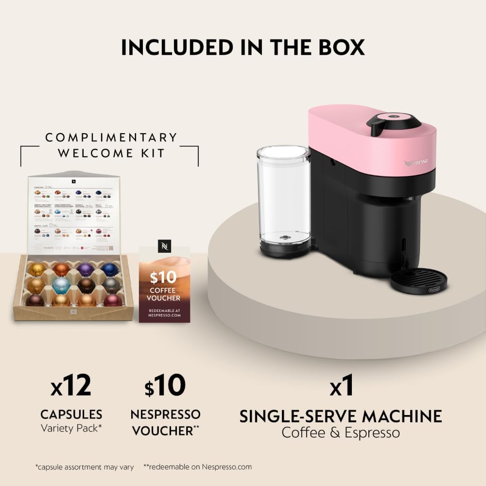 Nespresso Vertuo Pop+ Coffee and Espresso Maker by De'Longhi, Candy Pink