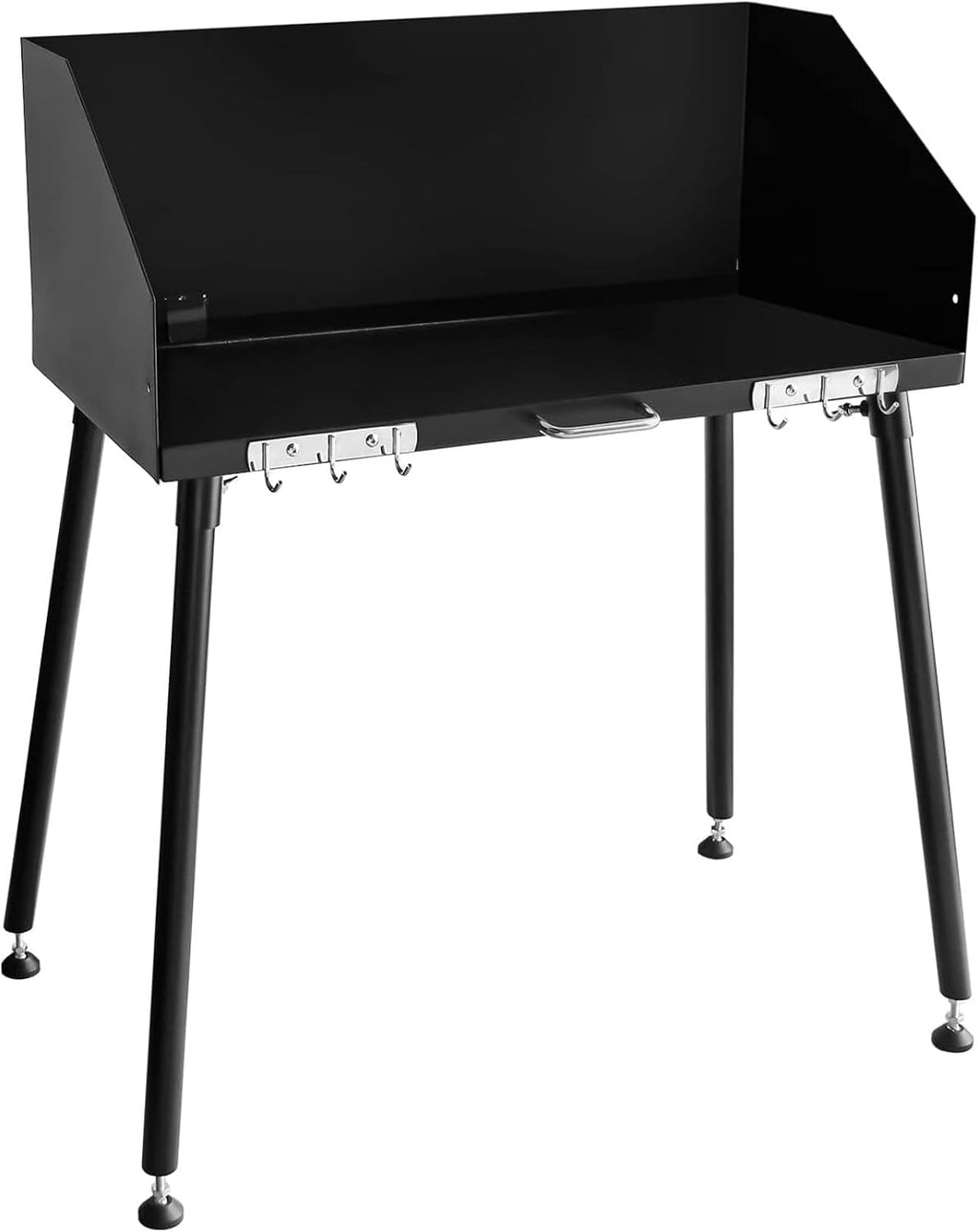 Carbon Steel Camp Cooking Table, Dutch Oven Table with Three-Sided Windscreen and Four Legs for Grill Travel Outdoor Picnic,Beach,BBQ,Backyards,38x16
