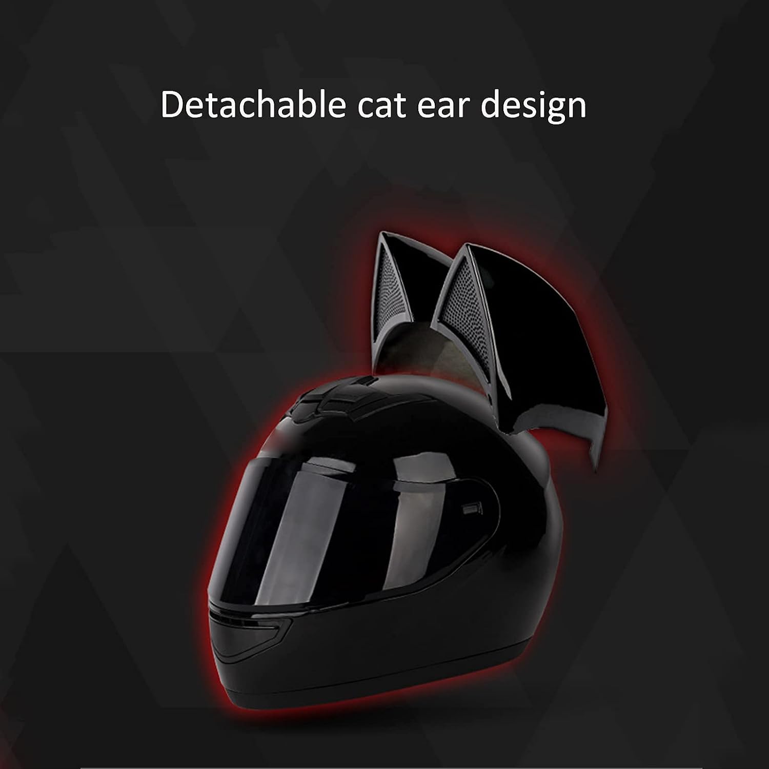 Personalized Motorcycle Cat Ears Helmet - Adult Modular Full Face for Men and Women, Cool Street Electric Scooter Motocross, All Season Locomotive, DOT Certified