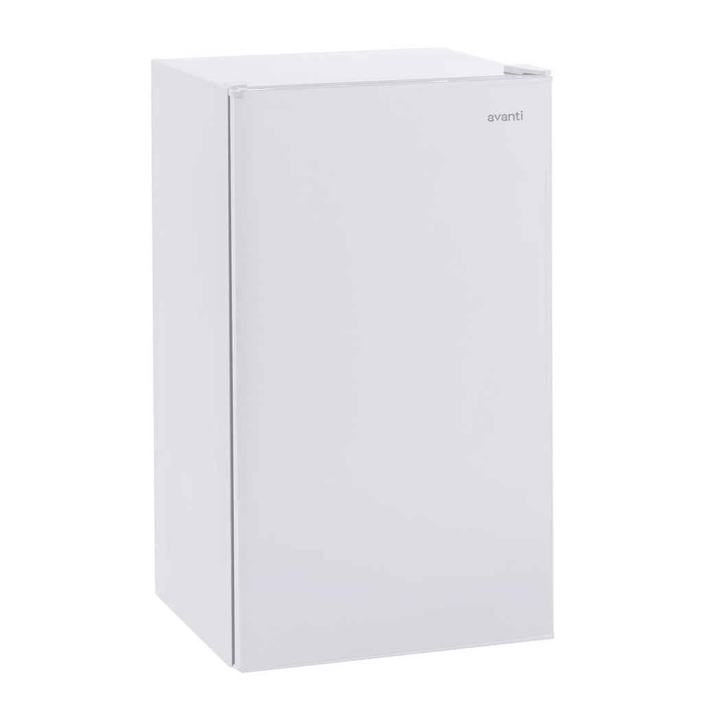 Avanti Mini Fridge Compact Refrigerator for Home Office or Dorm with Reversible Recessed Door, Adjustable Door Bins and Glass Shelves with Adjustable Temperature Control, 3.2-Cu.Ft., White