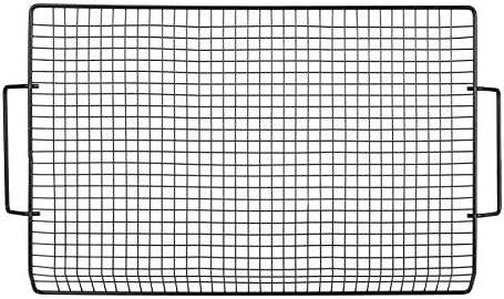 Iron Non-Stick BBQ Barbecue Mesh Handle Rack Barbecue Mesh Grill Net for Outdoor BBQ Party Camping BBQ Mesh